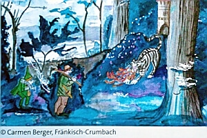 [title] - Schaurig-schöne Sagen vom Rodensteiner Ritter, der mit seinem wilden Heer im Odenwald durch die Lüfte zog, gibt es auf dem Sagenweg zu hören. Rund um die Burgruine Rodenstein befindet sich ein Kinder-Rundweg.